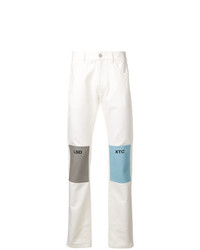Jeans stampati bianchi di Raf Simons