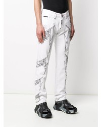 Jeans stampati bianchi di Philipp Plein
