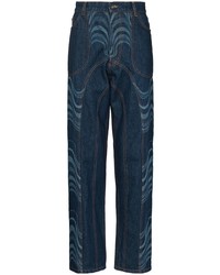 Jeans stampati blu scuro di Ahluwalia