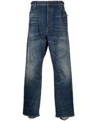 Jeans stampati blu scuro di Balenciaga