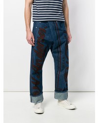 Jeans stampati blu scuro di JW Anderson