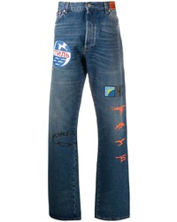 Jeans stampati blu scuro di Heron Preston