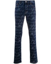 Jeans stampati blu scuro di Just Cavalli