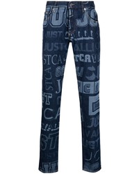Jeans stampati blu scuro di Just Cavalli