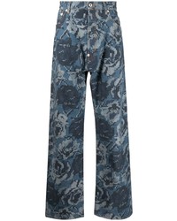 Jeans stampati blu scuro di Kenzo