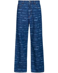 Jeans stampati blu scuro di Marni