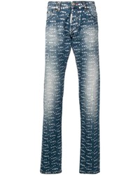 Jeans stampati blu scuro di Philipp Plein