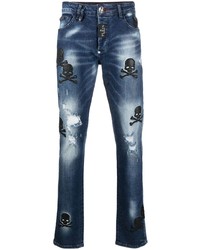 Jeans stampati blu scuro di Philipp Plein