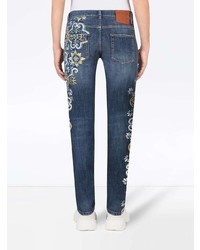 Jeans stampati blu scuro di Dolce & Gabbana