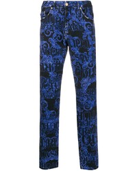 Jeans stampati blu scuro di VERSACE JEANS COUTURE