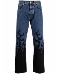 Jeans stampati blu scuro di Vetements