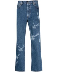 Jeans stampati blu di 3PARADIS