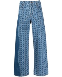 Jeans stampati blu di Ahluwalia