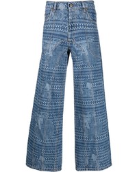 Jeans stampati blu di Ahluwalia