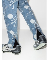 Jeans stampati blu di Mastermind Japan