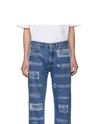 Jeans stampati blu di Vetements