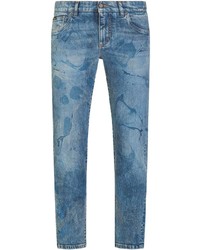 Jeans stampati blu di Dolce & Gabbana