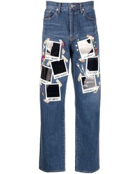 Jeans stampati blu di Doublet
