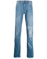 Jeans stampati blu di DUOltd