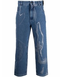 Jeans stampati blu di Fendi