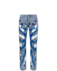 Jeans stampati blu di Mirco Gaspari