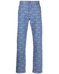Jeans stampati blu di Moschino