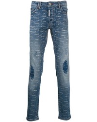 Jeans stampati blu di Philipp Plein