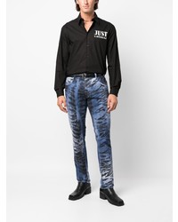Jeans stampati blu di Just Cavalli