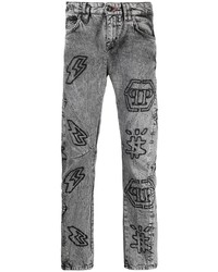 Jeans stampati grigi di Philipp Plein