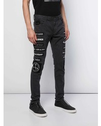 Jeans stampati grigio scuro di Undercover