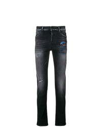 Jeans stampati grigio scuro di Marcelo Burlon County of Milan