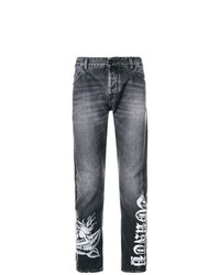 Jeans stampati grigio scuro di Marcelo Burlon County of Milan