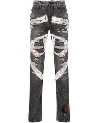 Jeans stampati grigio scuro di Philipp Plein
