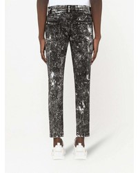 Jeans stampati neri e bianchi di Dolce & Gabbana