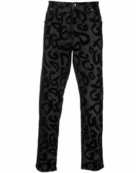 Jeans stampati neri di Dolce & Gabbana