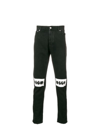 Jeans stampati neri di MSGM