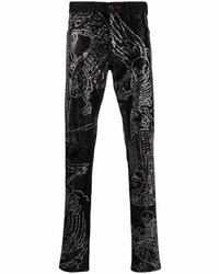 Jeans stampati neri di Philipp Plein
