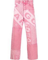 Jeans stampati rosa di Gcds
