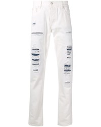 Jeans strappati bianchi di Alexander McQueen