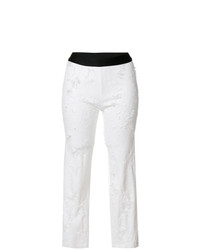 Jeans strappati bianchi di Ann Demeulemeester
