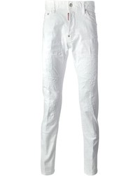 Jeans strappati bianchi di DSquared