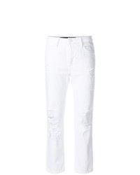 Jeans strappati bianchi di T by Alexander Wang