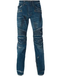 Jeans strappati blu scuro di Balmain