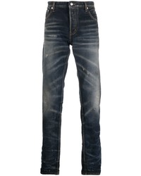 Jeans strappati blu scuro di Roberto Cavalli