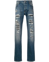 Jeans strappati blu di Alexander McQueen