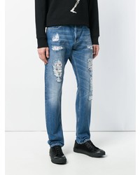 Jeans strappati blu di Alexander McQueen