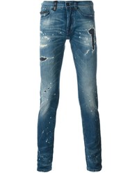 Jeans strappati blu di Marcelo Burlon County of Milan