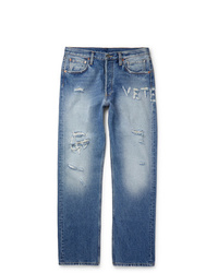 Jeans strappati blu di Vetements