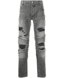 Jeans strappati grigi di Balmain
