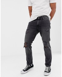 Jeans strappati grigio scuro di Abercrombie & Fitch